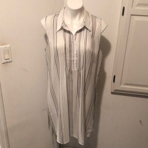 Sheer tunic white/black from Mystree